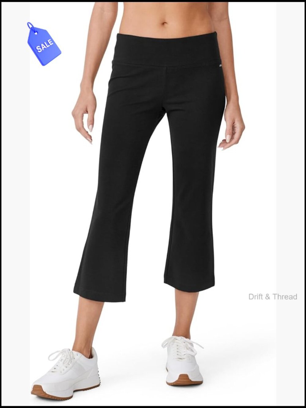 Women's Cotton Stretch Slim Flare Capri Pants Activewear
